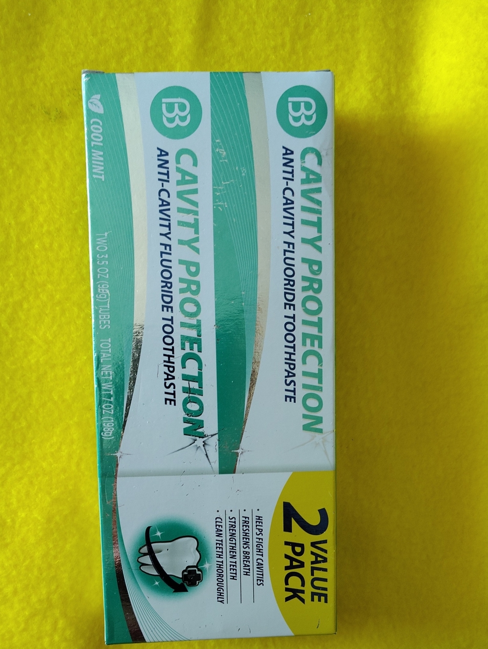 Cavity Protection Anti-Cavity Fluoride Toothpaste - Cool Mint (Green) - 2 Pack